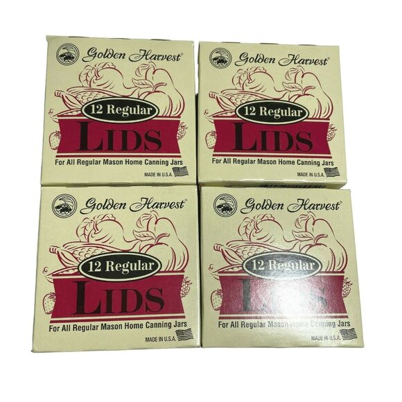 Canning Lids Regular Mouth Mason Jars Golden Harvest 4 Boxes Total 48 u - Picture 2 of 4